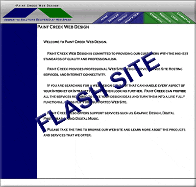 Paint Creek Web Design Flash Site